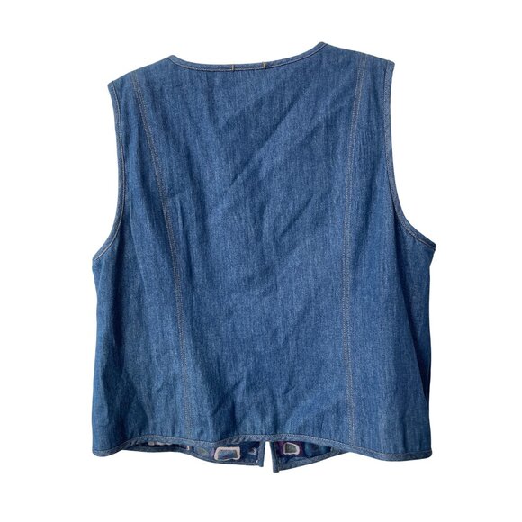 Vintage 90s City Blues By Koret Denim Vest Size XL Jacquard Deadstock NEW - Picture 3 of 9